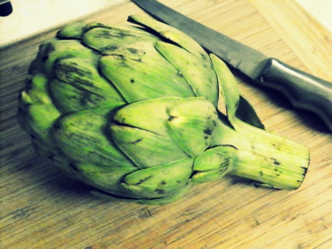 My Sunday Dinner :: Steamed Artichoke  ~ Pen Pals and Cookin' Gals