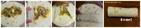 Burrito assembly :: Make-Ahead Freezer Breakfast Burritos :: Pen Pals and Cookin' Gals Blog